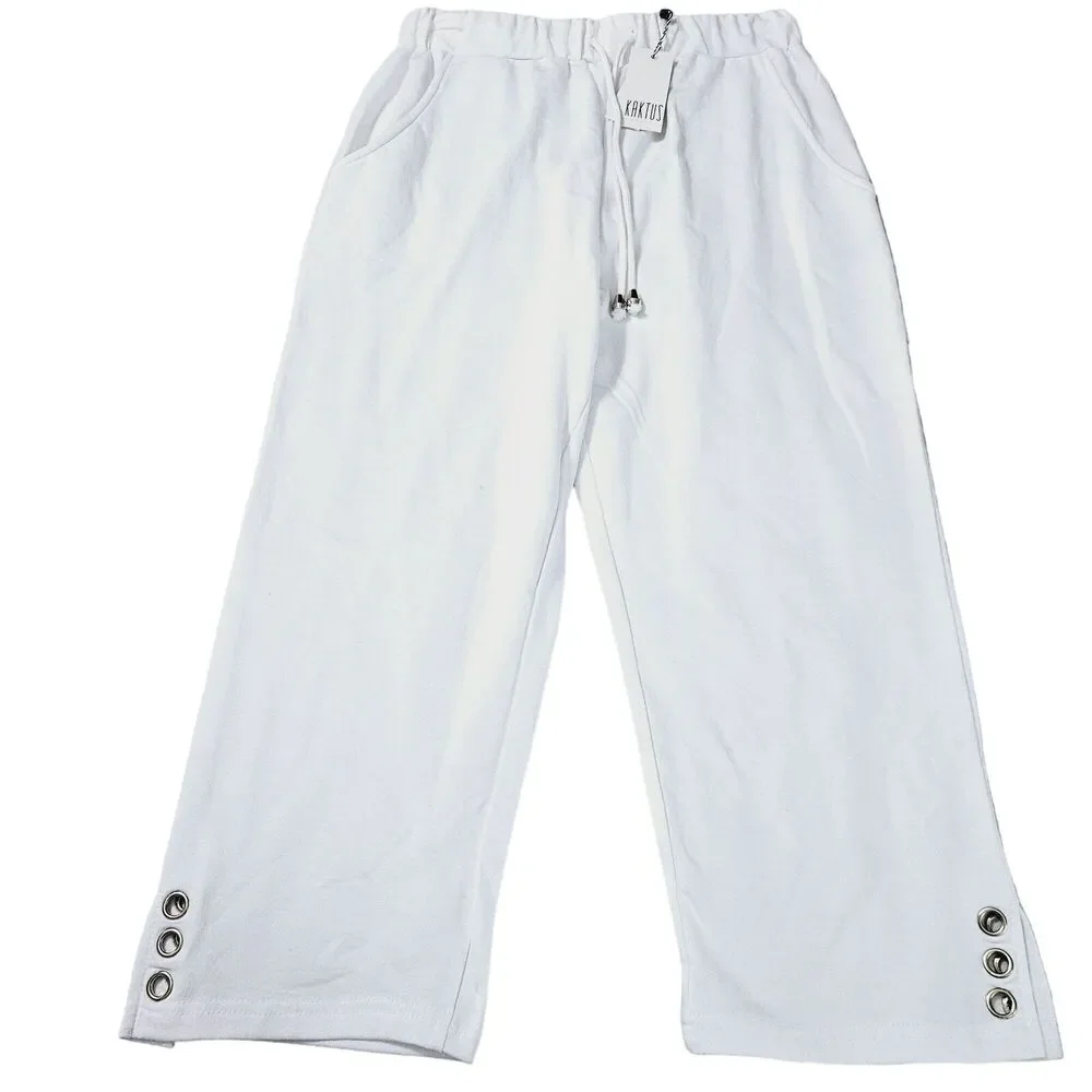 Kaktus Womens Bermuda Shorts White Size Small Cotton Blend Stretch Pullon Pocket